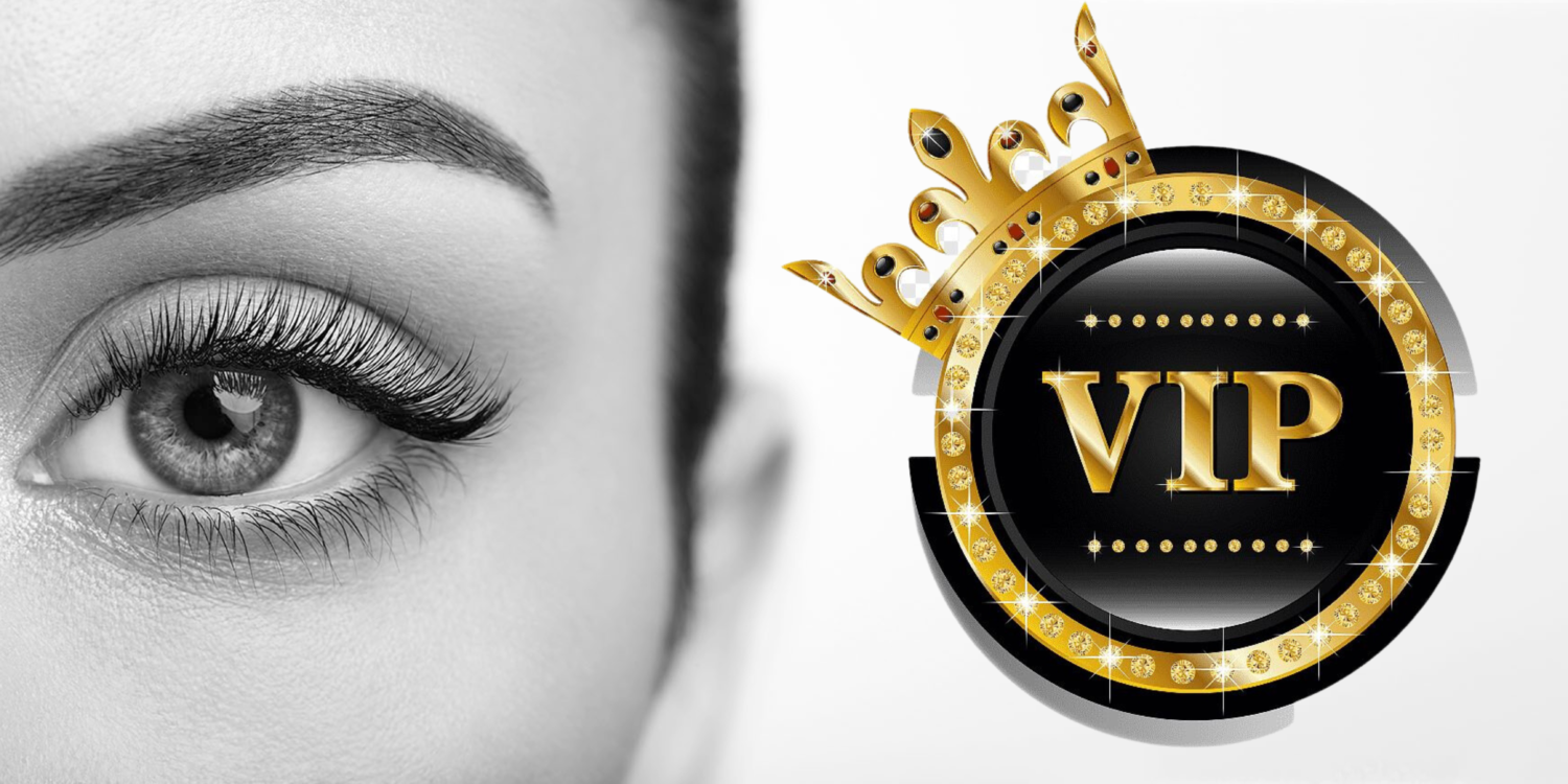Attractive eye with VIP logo