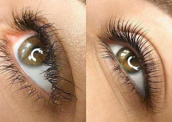 Lash lift before & after